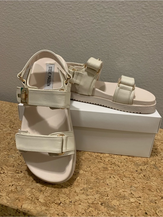 Steve Madden Shoes - *Additional Shipping Label” Steve Madden Off-White Strappy Platform Sandals